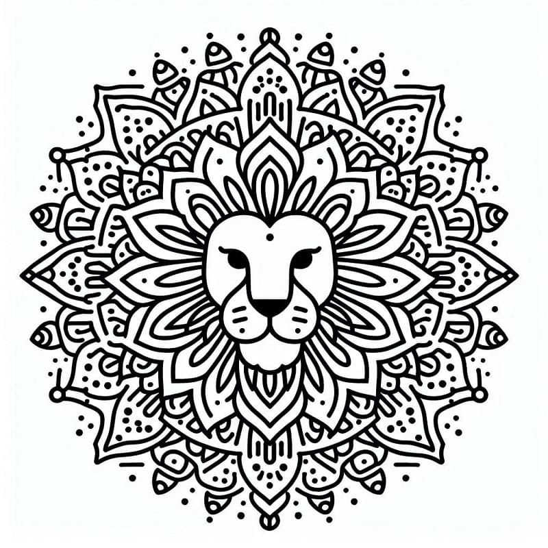 Mandalas Lion 47